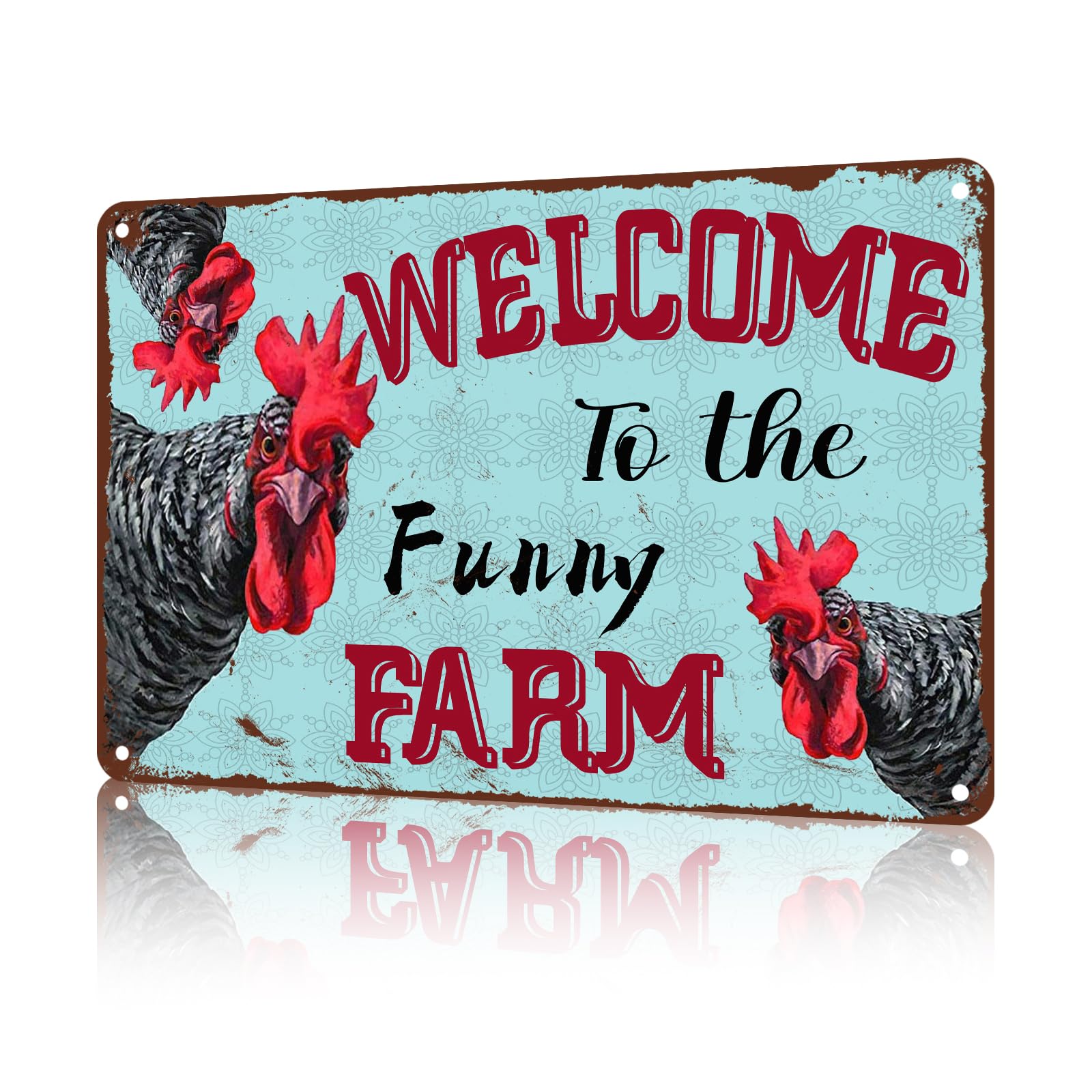 Anceky Funny Wall Decor Welcome To The Funny Farm Vintage Metal Signs Tin Sign for Home Outdoor Wall Decor 12×16 Inch
