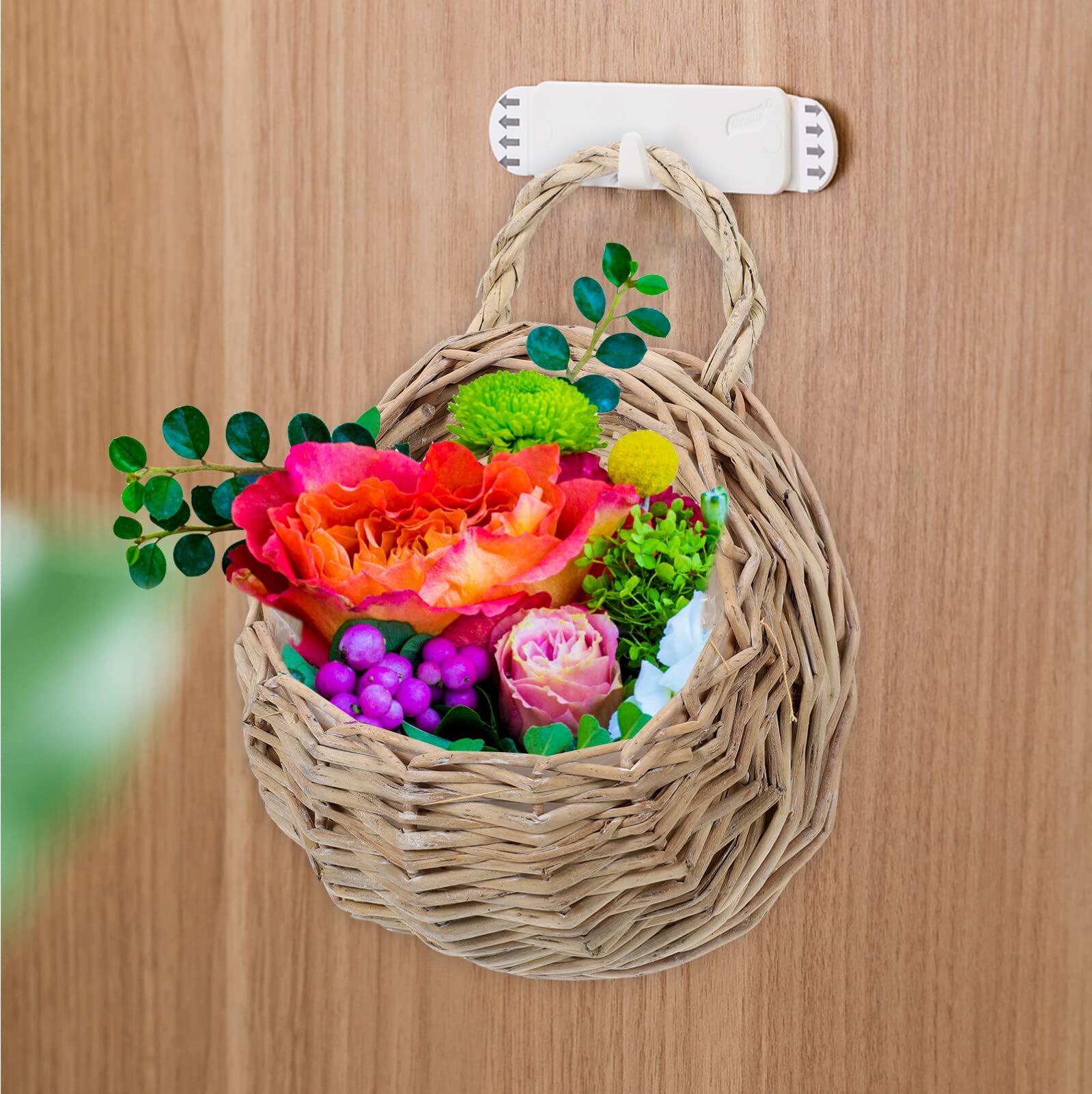 Fioriera da appendere a parete cesto fatto a mano in vimini vaso di fiori in Rattan intrecciato cesto per piante balcone giardino decorazioni per la casa  15