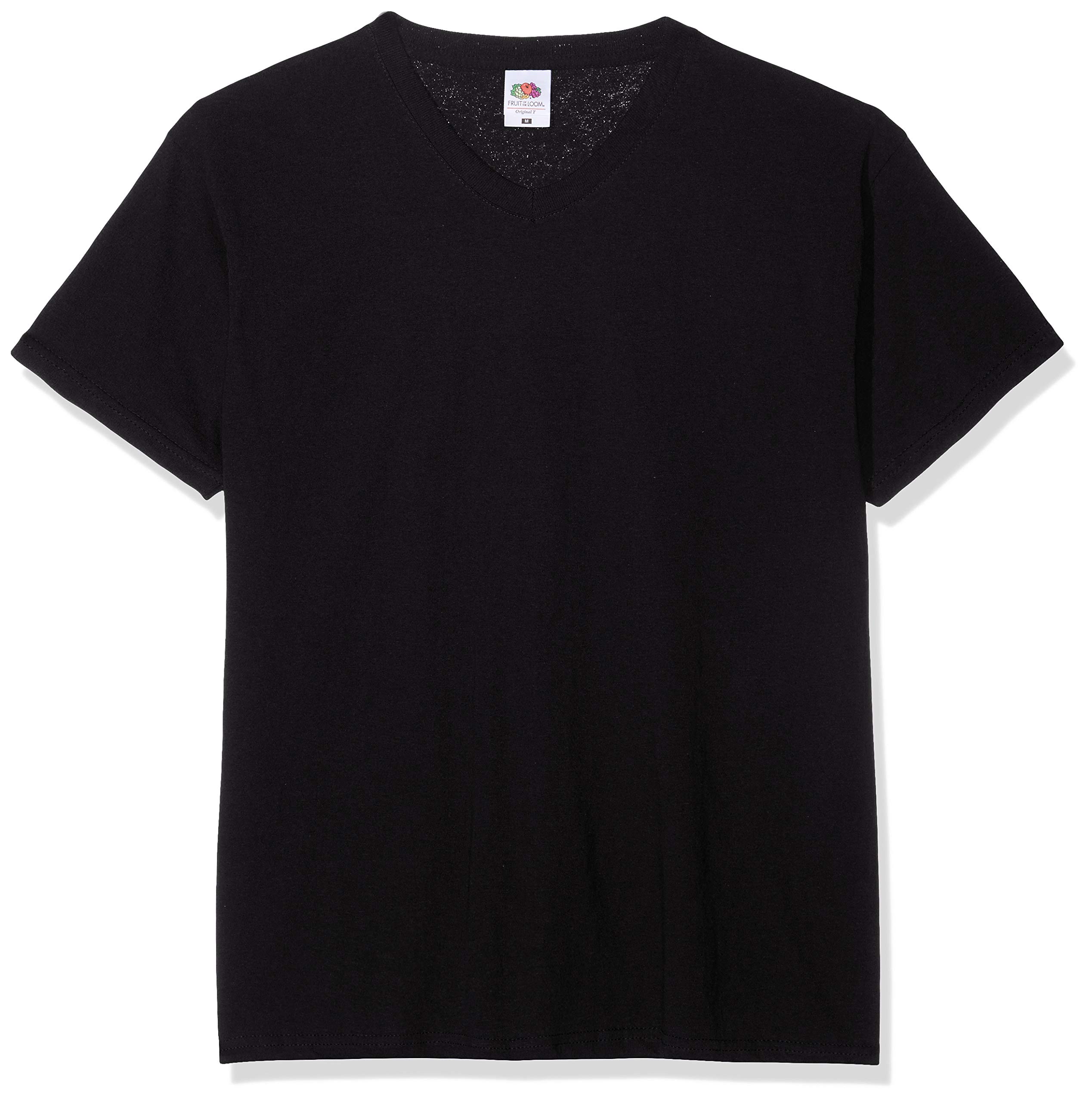 Fruit of the Loom Men's Original V-Neck Tee, 5 Pack Regular Fit V-Neck Short Sleeve 5 T - Shirt, Black (Black 36), Medium (Manufacturer Size:M)