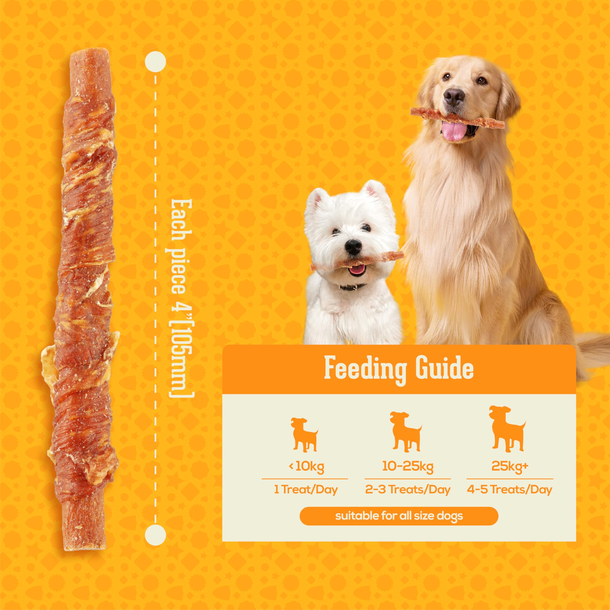 PACK'N PRIDE Dog Treats with Carrots, 3 Pack*320g Rawhide Free Dog Chews, Low in Fat and Hign in Protein, Pure Natural Ingredients - Image 3