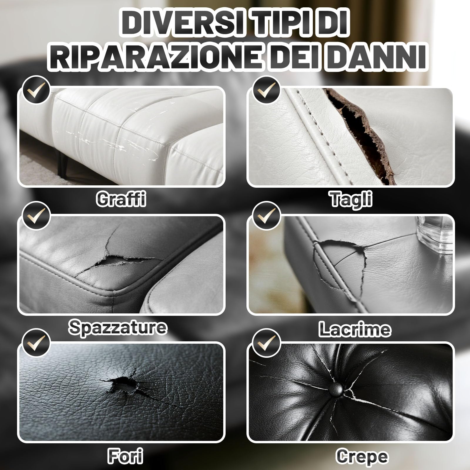Set di riparazione per pelle e vinile HBM Deluxe