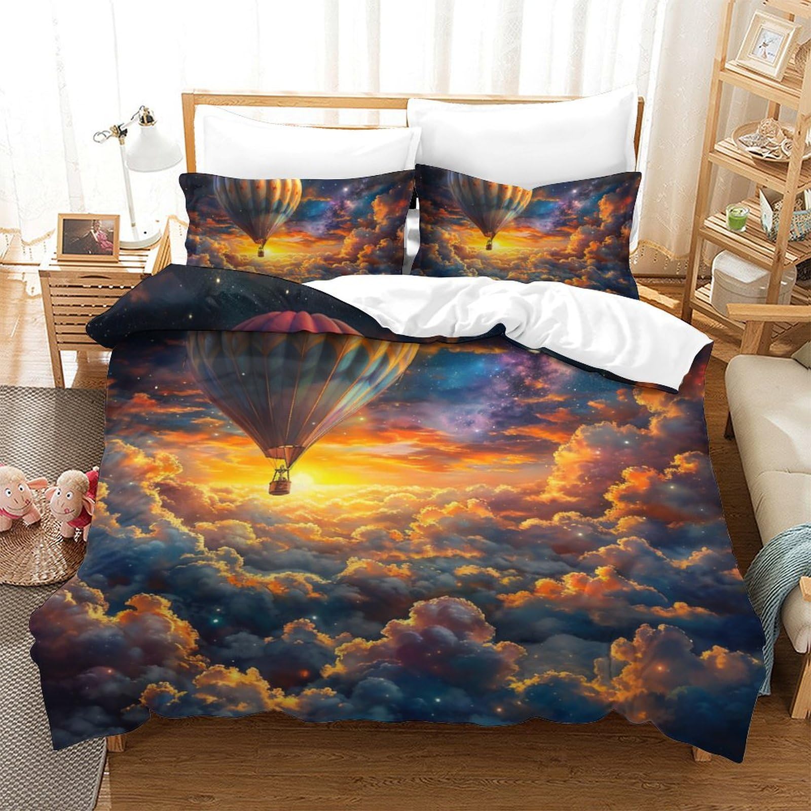 Housse de couette ballon à air chaud 200x200cm pour décorer la chambre enfant 3D