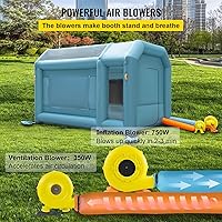 Vista 6 de VEVOR Cabina de Pintura Inflable Portátil, Cabina de Pulverización Inflable de 13 x 8 x 8 pies, Carpa de Pintura para Automóvil con Sistema