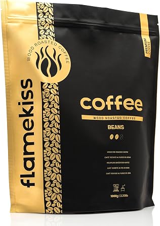 Flamekiss Coffee Beans 1Kg - Premium Artisan Wood Fire Roasted Arabica and Robusta Espresso Beans for a Rich Aromatic Whole Bean Coffee Experience