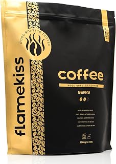 Flamekiss Kaffeebohnen 1 kg – Hochwertige, handwerklich über Holzfeuer geröstete Arabica- und Robusta-Espressobohnen für ein reichhaltiges, aromatisches Kaffeeerlebnis aus ganzen Bohnen