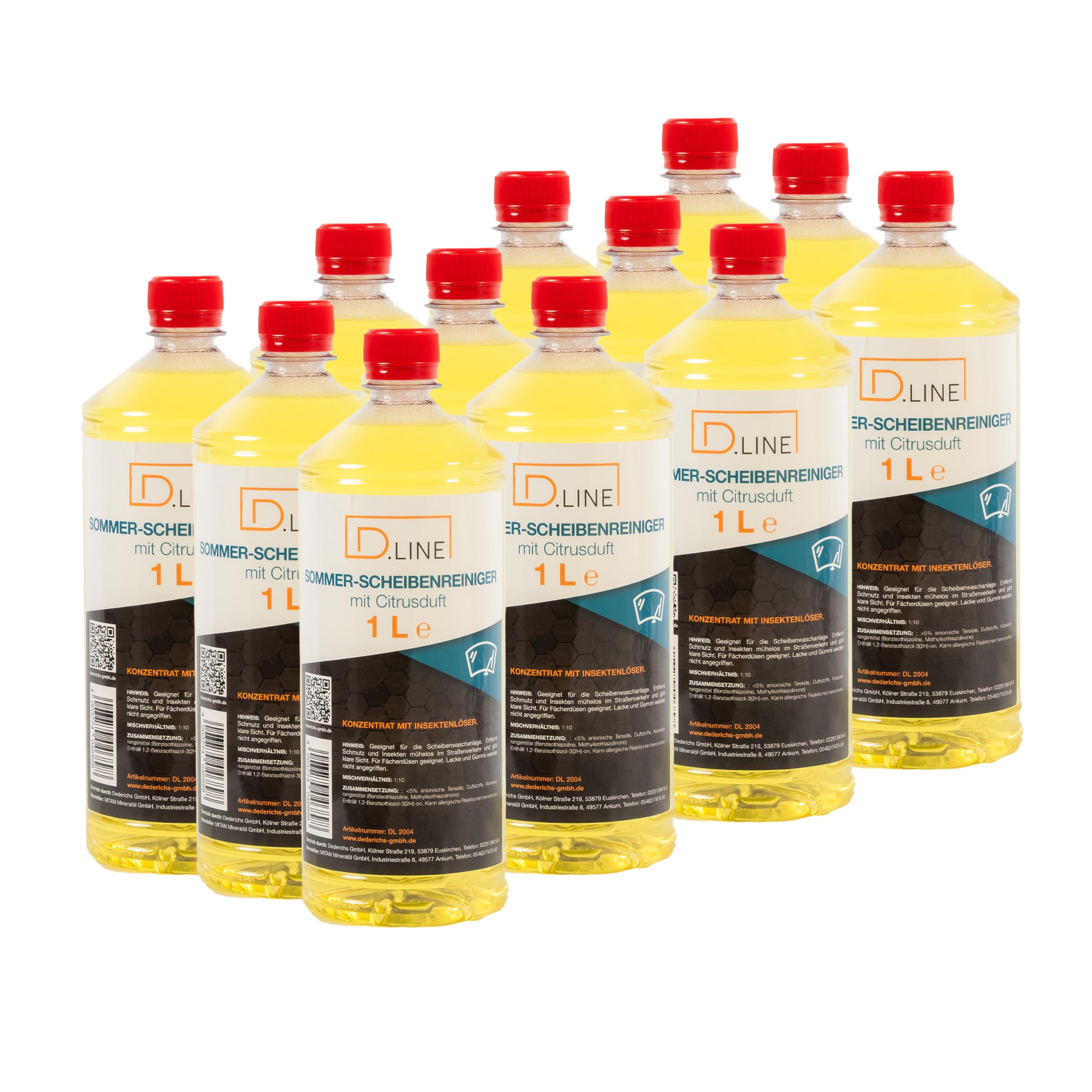 Sommerscheibenreiniger Konzentrat mit Citrusduft, 12 Stück