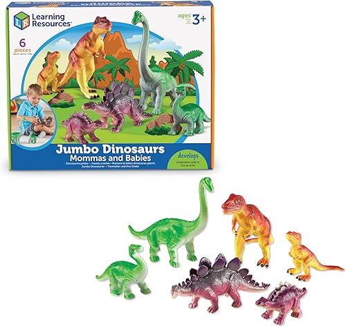 Learning Resources Dinosaurios gigantes para mamás y bebés 6 piezas a partir de 3 años dinosaurios para niños pequeños juguetes de figura de acción Learning Resources Dinosaurios gigantes para mamás y bebés 6 piezas a partir de 3 años dinosaurios para niños pequeños juguetes de figura de acción