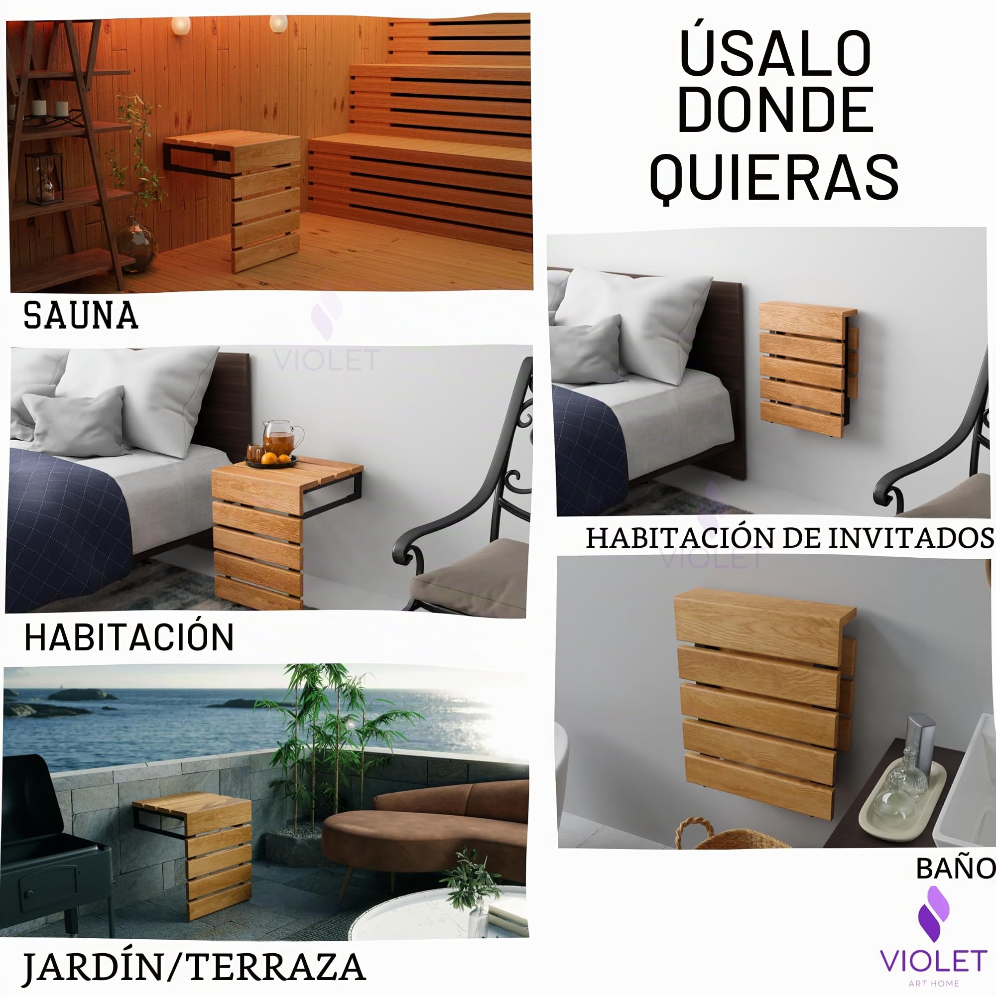 Asiento de ducha plegable de madera de teca, hecho a mano, para personas mayores, discapacitados, embarazadas discapacitadas, plegable, repelente al agua, banco para exterior (Natural)