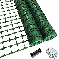 Vista 10 de PotatoLife Valla de Seguridad de Malla de Plástico, Rollo de 4'x100' con 100 Bridas, Red Temporal Reutilizable para Cercado de Jardín, Construcción