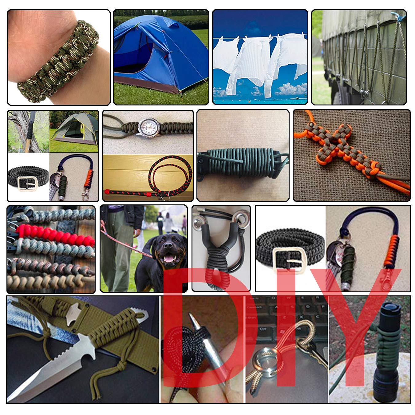 Kit Paracord 7 Pezzi Per Bracciali Fai Da Te - Corda Di Sopravvivenza Per Outdoor - Foto 10