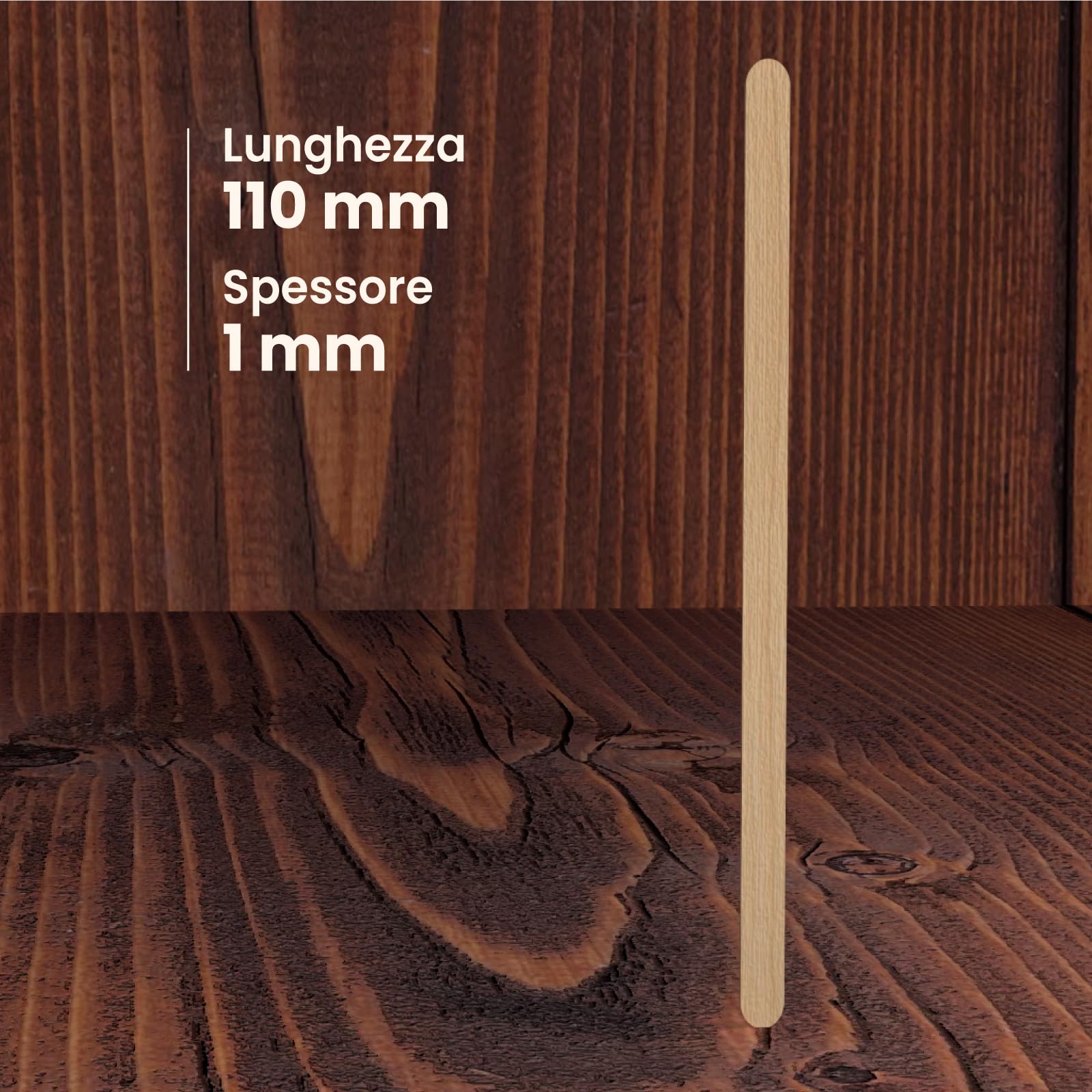 5000 Palette Lunghe per Caffè e Cappuccino Monouso in Legno di Betulla da 11cm - Imbustate Singolarmente, Biodegradabili e Compostabili, Resistenti al Calore per Mescolare Caffè e Bevande