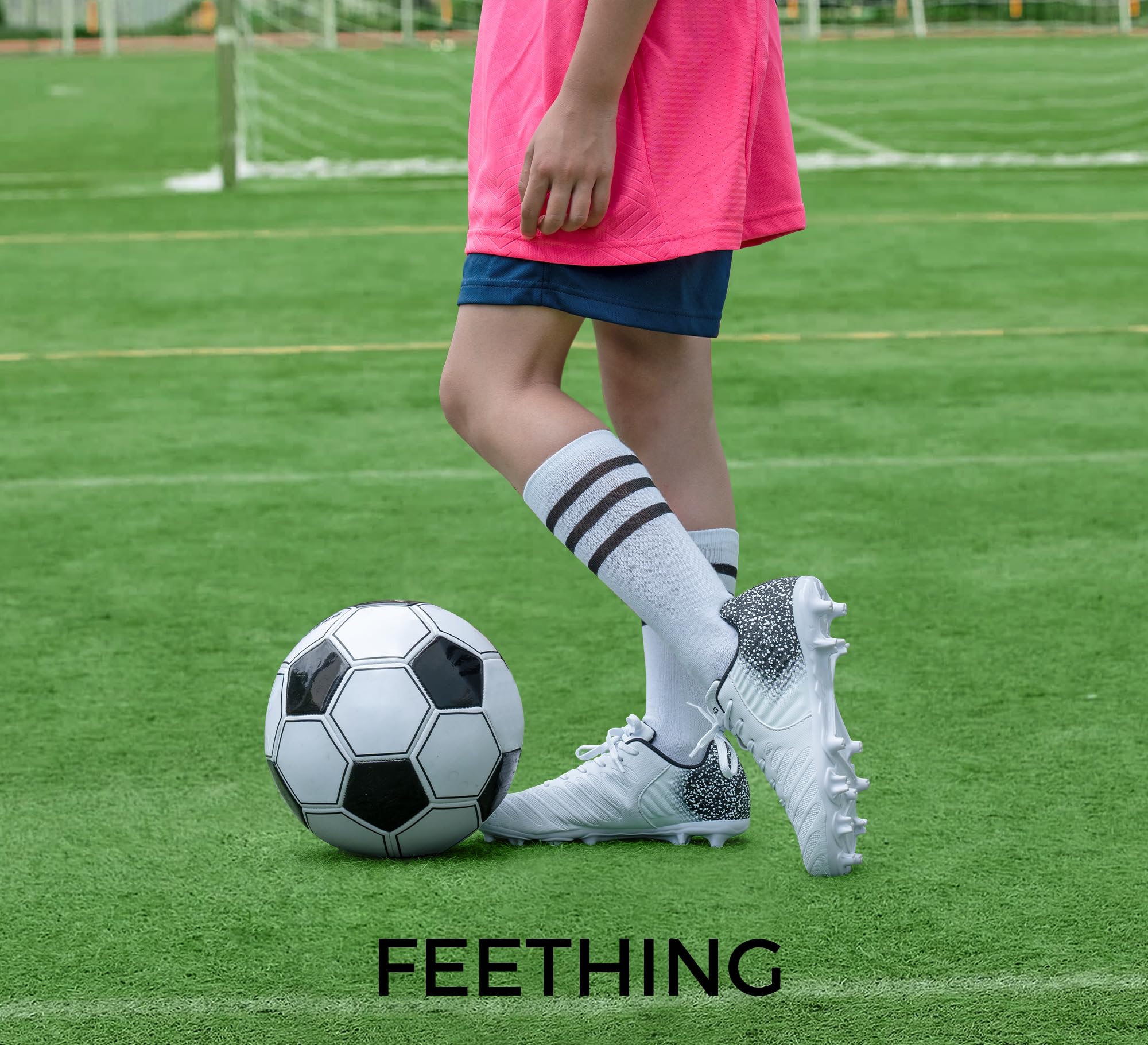 Women's Soccer Cleats Firm Ground, Lightweight Unisex Soccer Shoes for Adults Fits Men & Women — view 7