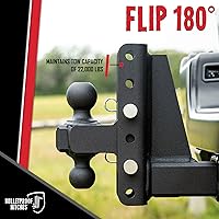 Vista 4 de BulletProof Hitches - Enganche de remolque de caída / subida de 2.5 pulgadas, ajustable y resistente (clasificación para 22.000 libras), con bola