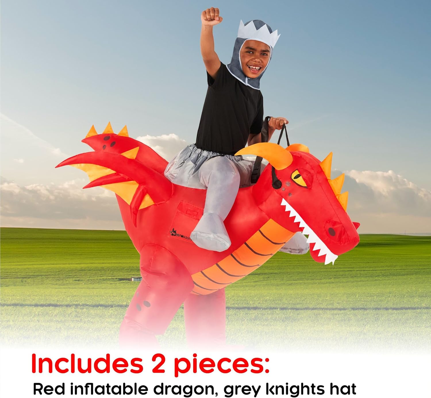 Morph Red Inflatable Dragon Costume Kids, Kids Dragon Costume, Halloween Costumes Inflatables Kid, Boys Halloween Costumes - Image 4