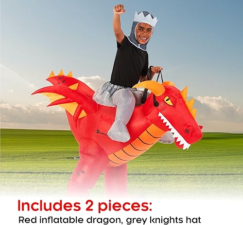 Miniatura 4 de Morph Disfraz de dragón inflable rojo para niños, disfraz de dragón para niños, disfraces de Halloween inflables para niños, disfraces de Halloween
