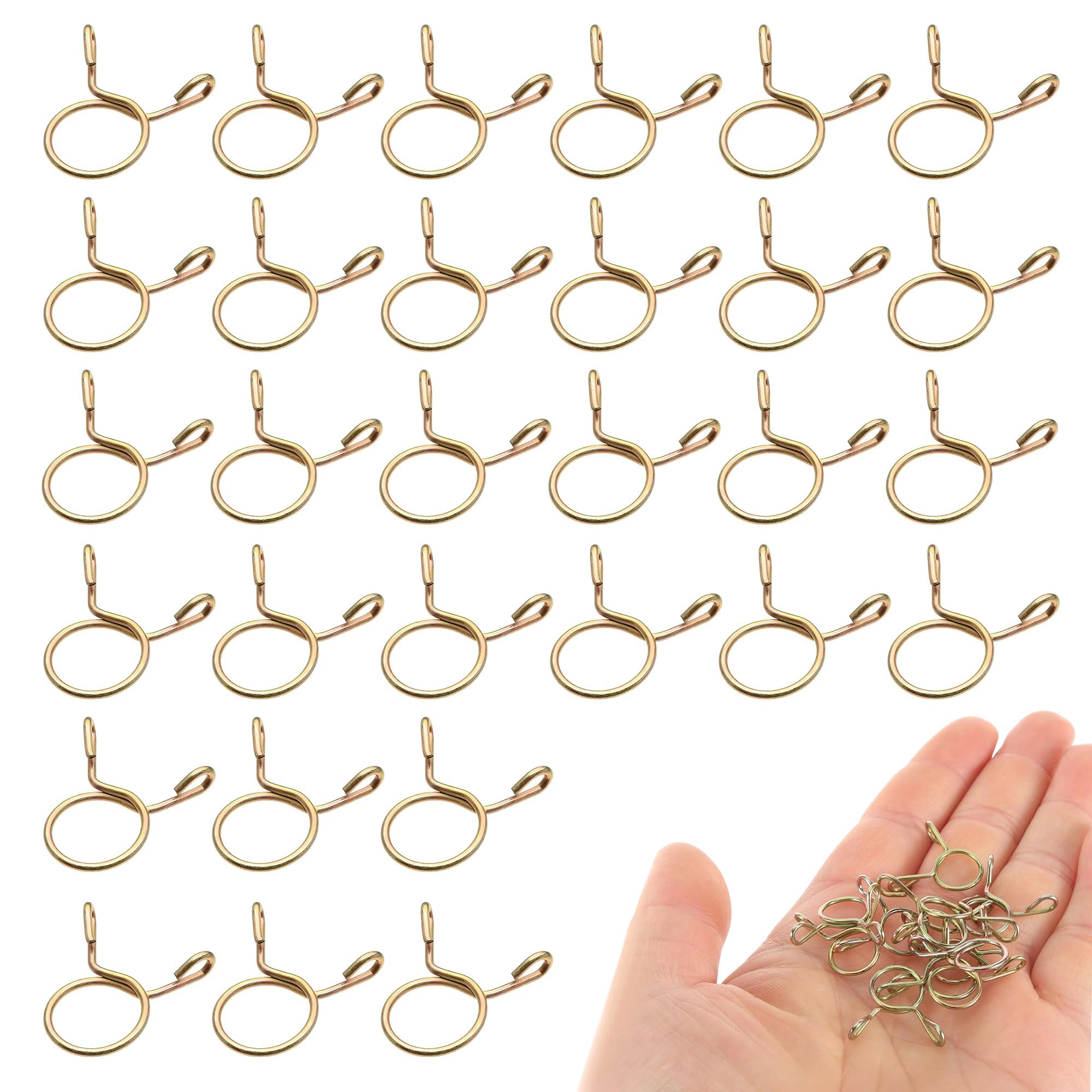 Spring Hose Clamps, Fuel Line Clips, Clamp, Gas Pipe Clamp, 30 Pack 8mm Spring Hose Clamps - Single Coil Tube Clips for Automotive, Workshop & Garden Use-image-40
