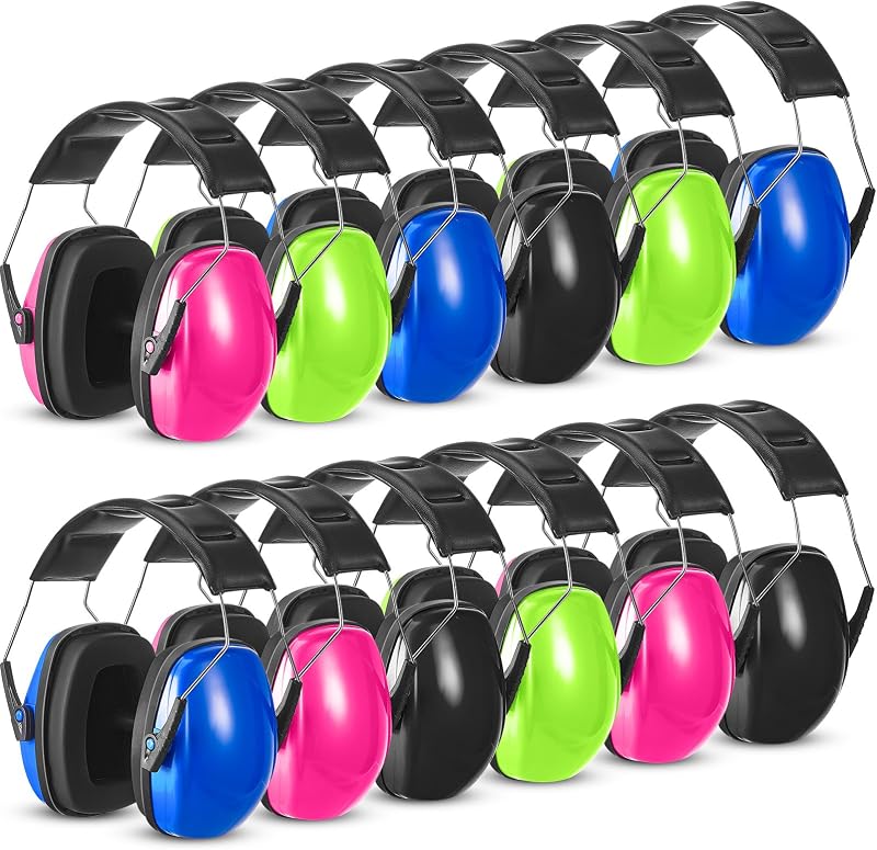 12 Pcs Kids Ear Protection Noise Cancelling Headphones Ear Muffs Bulk 27db Adult Noise Reduction Hearing Earmuff(Universal Fit (kids & Adults),Bright Style)