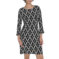 Tommy Hilfiger Womens 3 4 Sleeve Lacross Argyle Printed Jersey Shift Dress