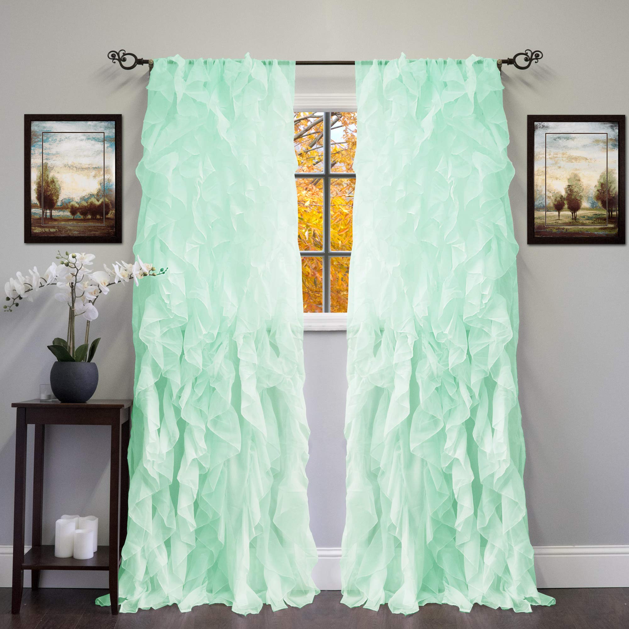 Mint Green Sheer Curtains Curtains & Drapes