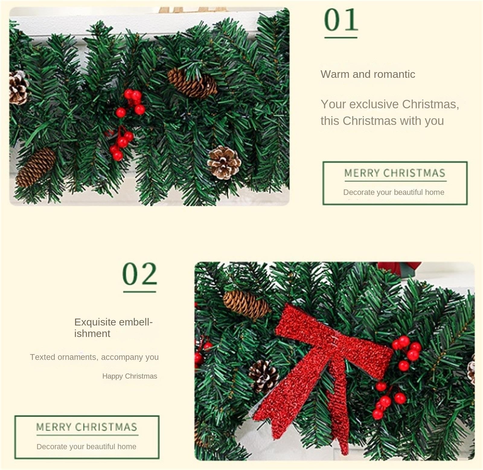 Weihnachten Girlande Weihnachtsgirlande Mit Tannenzapfen Und Glitzernden Schleifen Weihnachtsdekoration