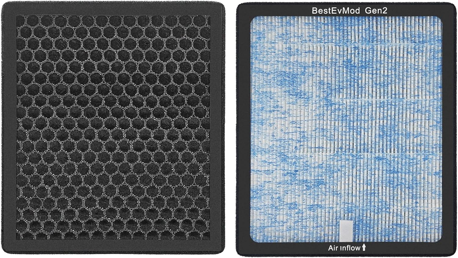 BestEvMod Air Filter Gen2 Compatible with Rivian R1T & R1S 2025 2026 Accessories Replacement Air Filter HEPA H14 Activated Fit Gen 2 ONLY