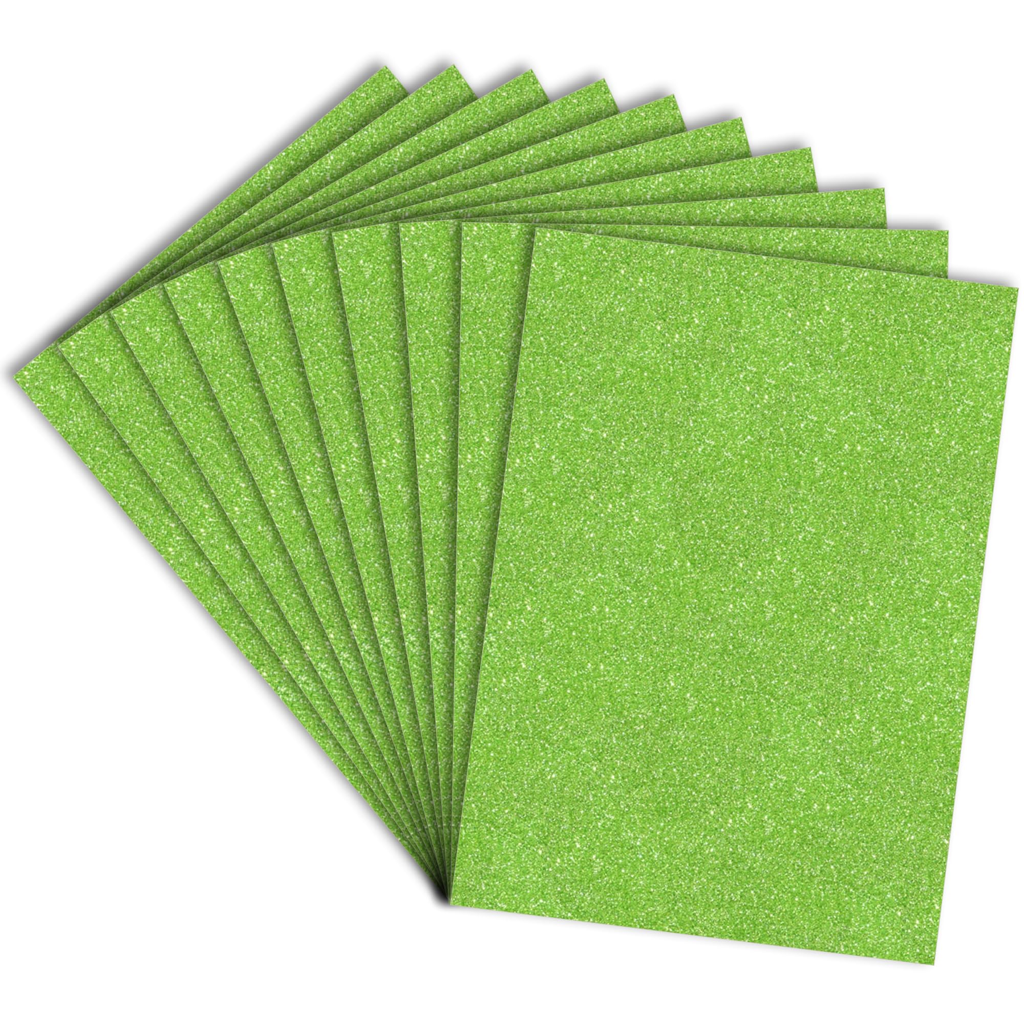 Lakeer A4 Size Glitter Foam Sheets, Sparkles Green Colour, Pack of 10 Sheets- for Art & Craft, Decoration, Gift Wrapping, Scrapbooking etc
