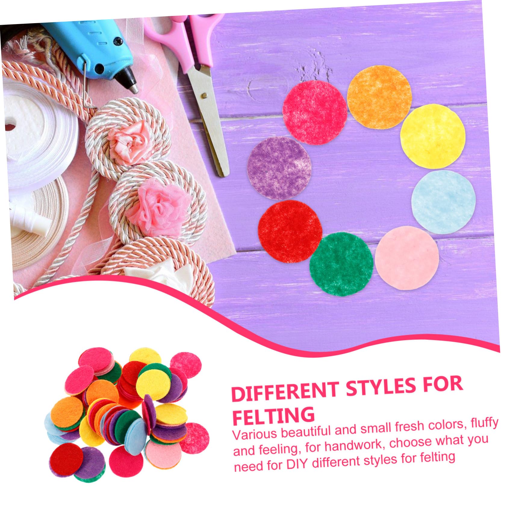 Gadpiparty Cercles En Feutre Non Tissé 2,5 Cm Pour Bricolage 100 Pièces Couleurs Mélangées Fournitures Diy Artisanat Projets Créatifs Décorations