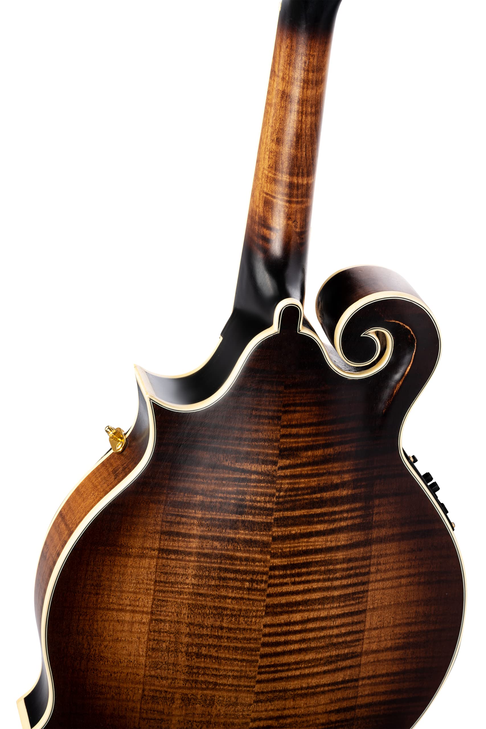 Ortega Guitars, 8-String F-Style Series All Solid Acoustic-Electric Mandolin w/Bag, Right, Gold (RMFE100AVO) - Image 8