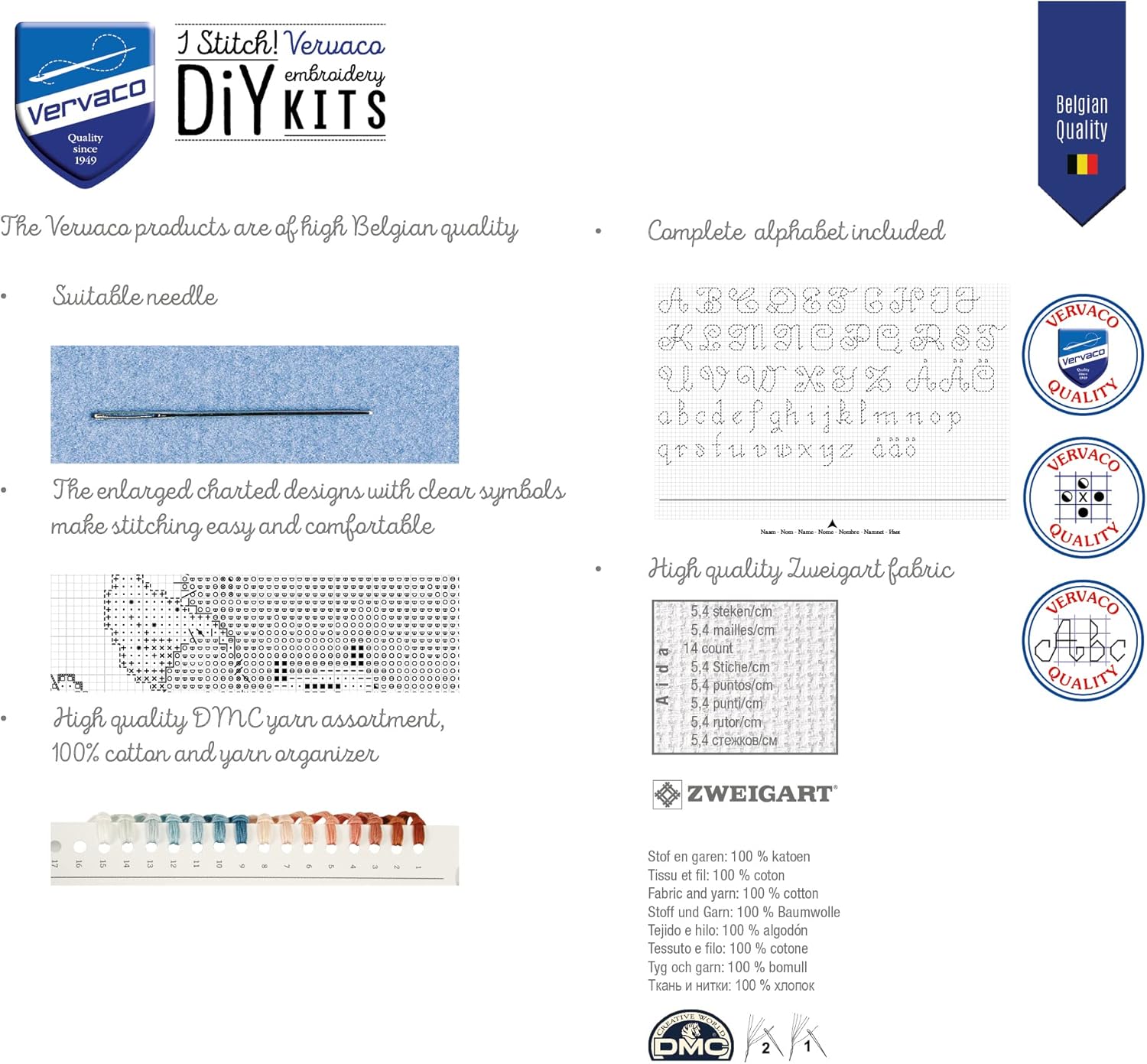 Vervaco Counted Cross Stitch Kit Forest Animals 11.2" x 9.6"