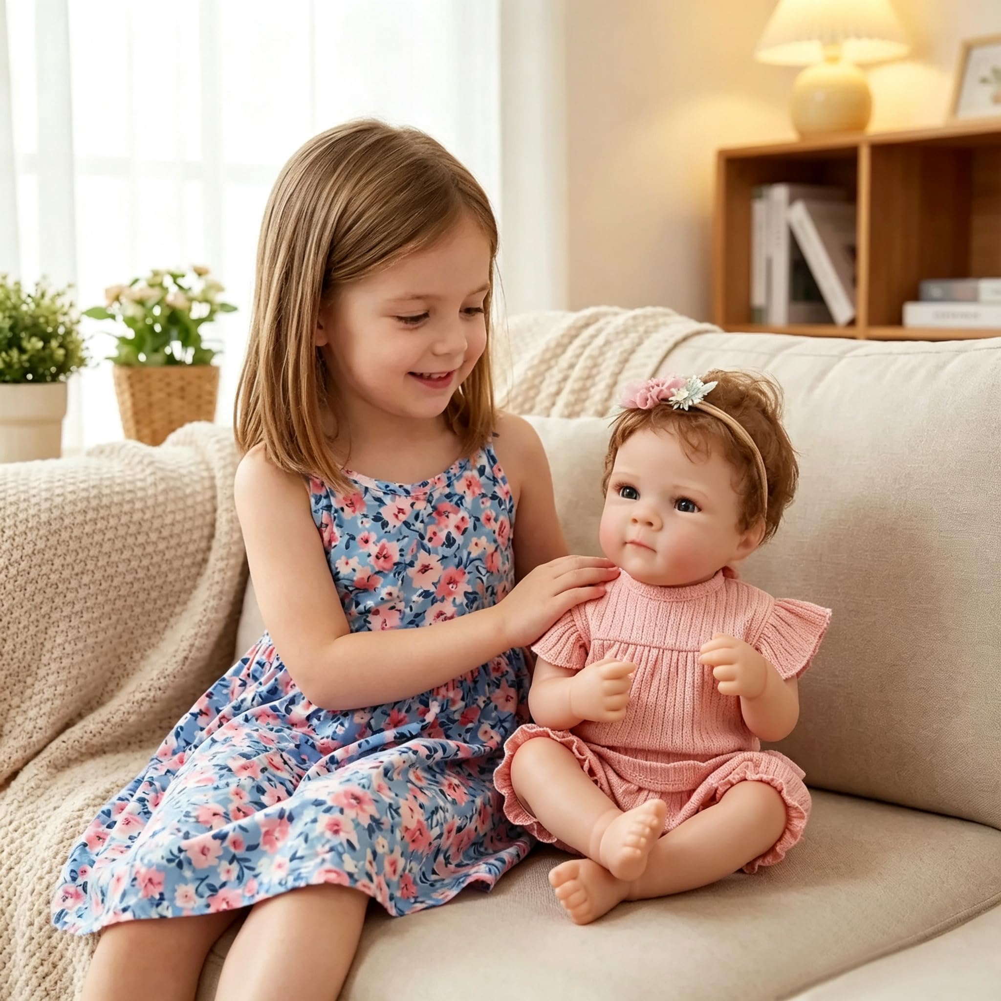Bambole Reborn Femmina Realistica – Neonato Reborn 48cm con Occhi Aperti in Vinile Morbido, Bambola Realistica per Bambine e Bambini, Collezionisti, Compleanno e Festività