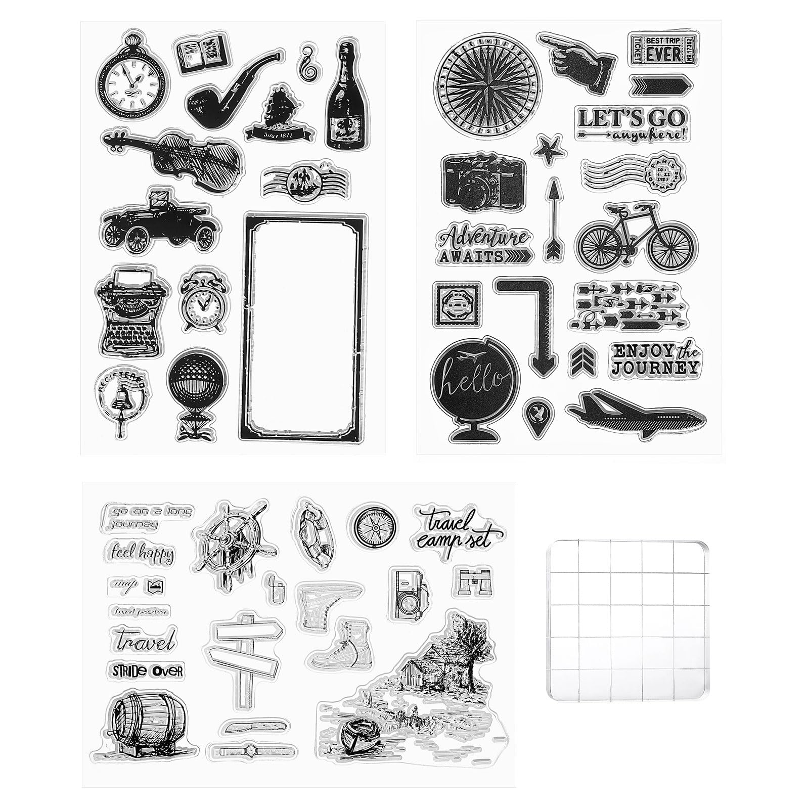 PATIKIL Silicone Stamps and Acrylic Stamp Blocks Tool