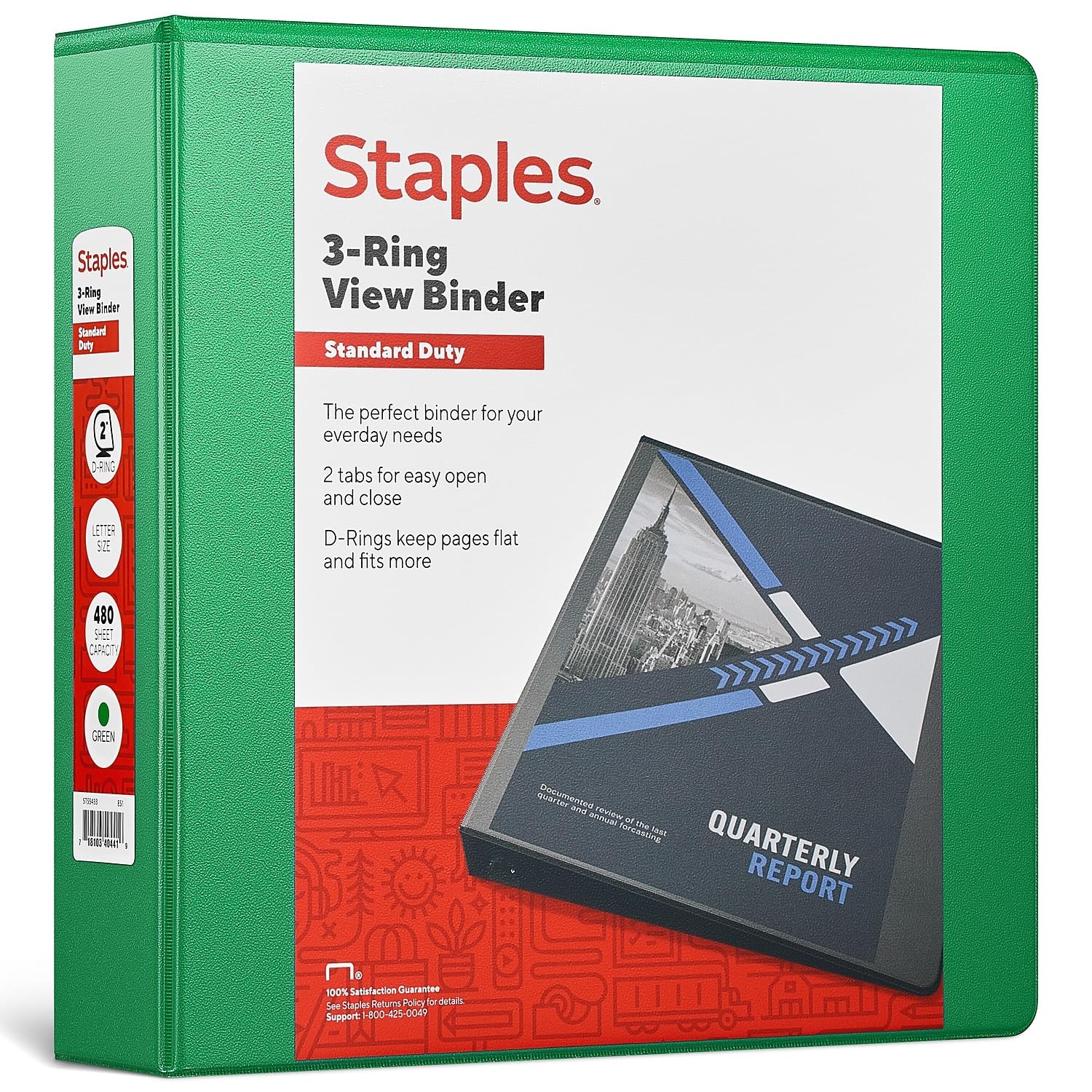 Staples ST55433 Sichtbuch, 5,1 cm, D-Ring, Grün
