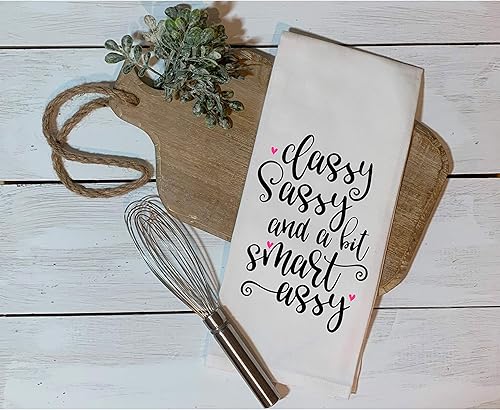 Miniatura 3 de Classy Sassy and a bit Smartassy  Toalla de cocina o cocina con frase divertida y humorística saco de harina, toallas, decoración, gran regalo de