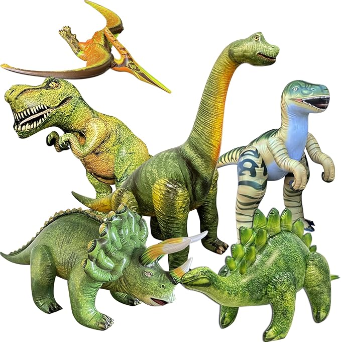 Jet Creations Inflatable Dinosaurs 6 Pack Inflatable Dinos Realistic Giant