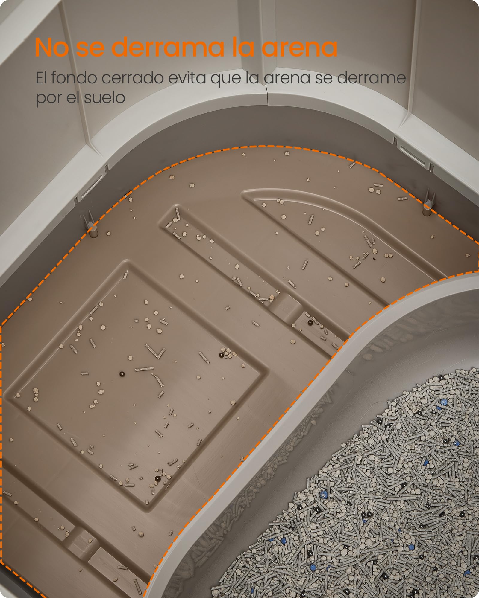Feandrea Arenero Cerrado para Gatos, Caja de Arena, XXL, con Tapa, Bandeja Extraíble, Recogedor, Cepillo, Gatos de Varios Tamaños, Menos Rastro, Color Avena y Gris Cálido PPT002G01 | Espacioso para gatos grandes, menos rastros, fondo a prueba de fugas, av