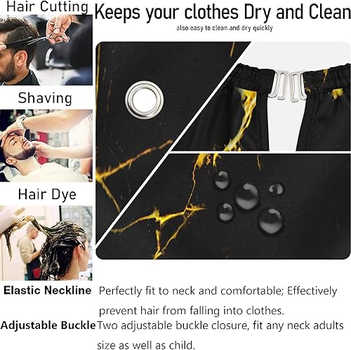 Miniatura 5 de Cool Barber Cape - Delantal de poliéster para corte de pelo, antiestático, resistente al agua, para afeitar, barba, Multi1, L