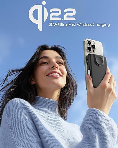 Miniatura 6 de myCharge CliqLuxe - Banco de energía inalámbrico magnético de 10,000 mAh, compatible con iPhone y MagSafe  Cargador portátil Qi2.2 de 25 W Mag