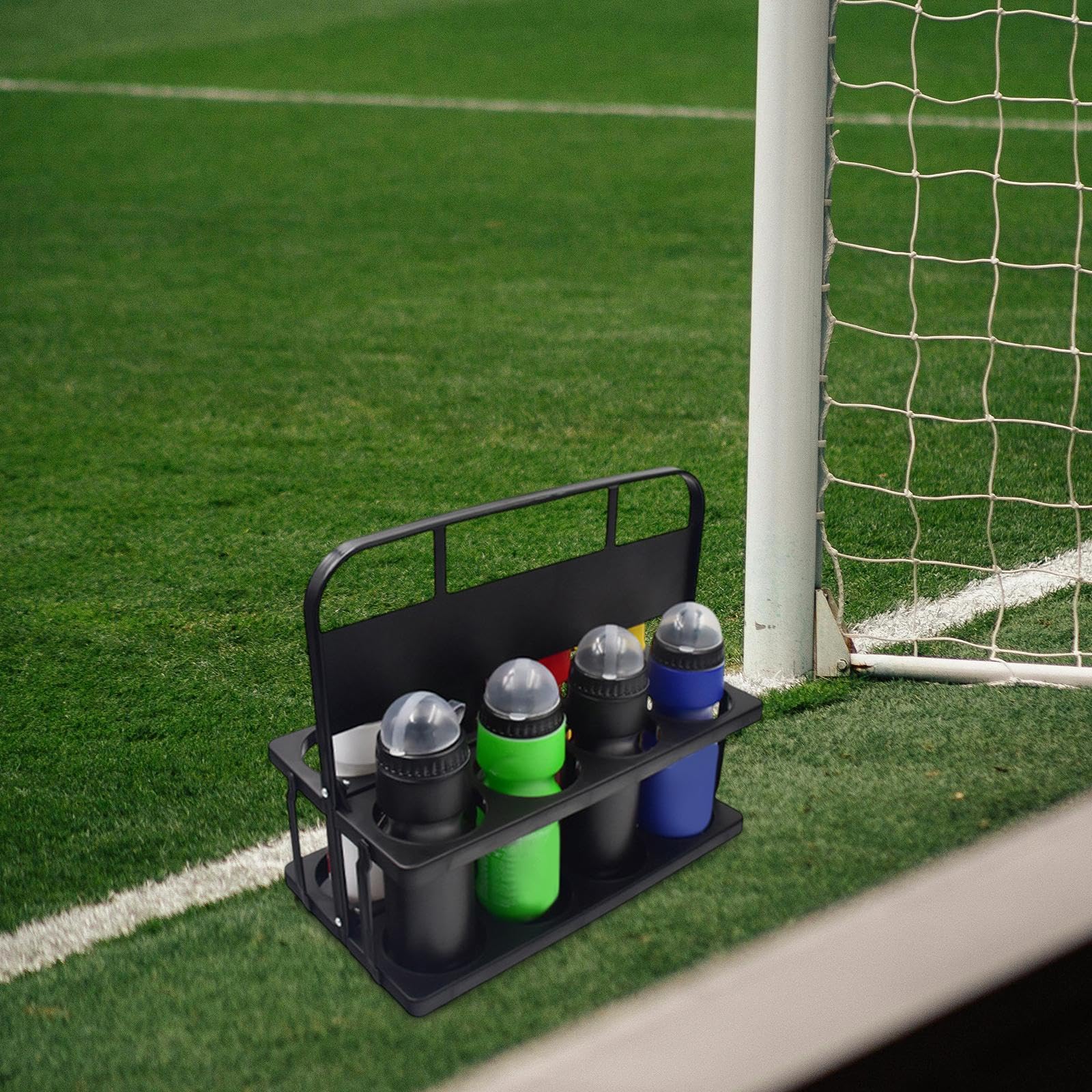 Amagogo Fußball -Wasserflaschenträger -Getränkehalter Rack tragbarer Becherhalter Falten für Hockeyauto -Fahrer Fahrrad Lieferung Fitness, Schwarz