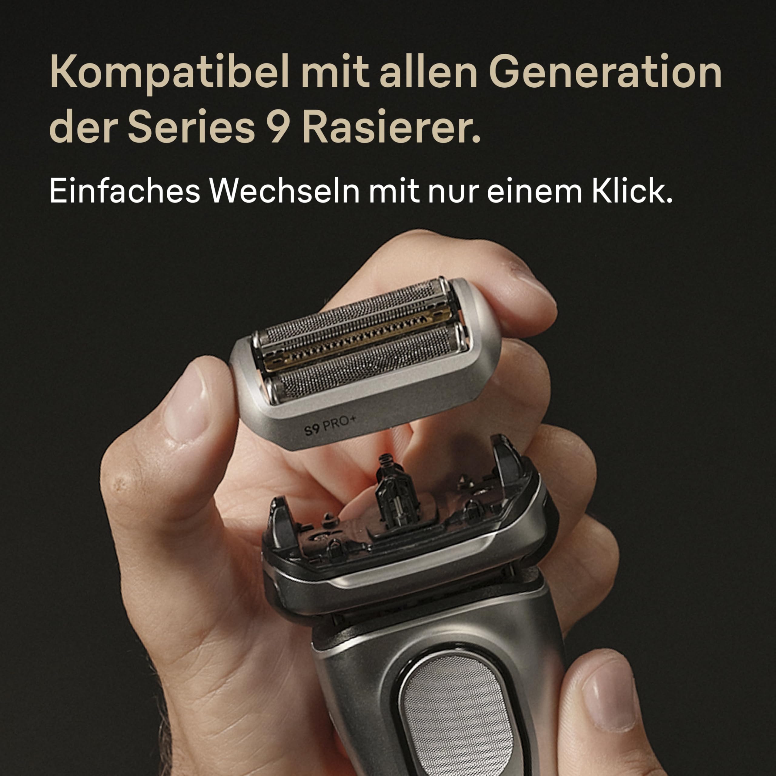 Braun Series 9 PRO+ Scherkopf 96M Original Ersatzscherteil Rasierer Zubehör Made in Germany Kompatibel mit S9-Rasierern Silber
