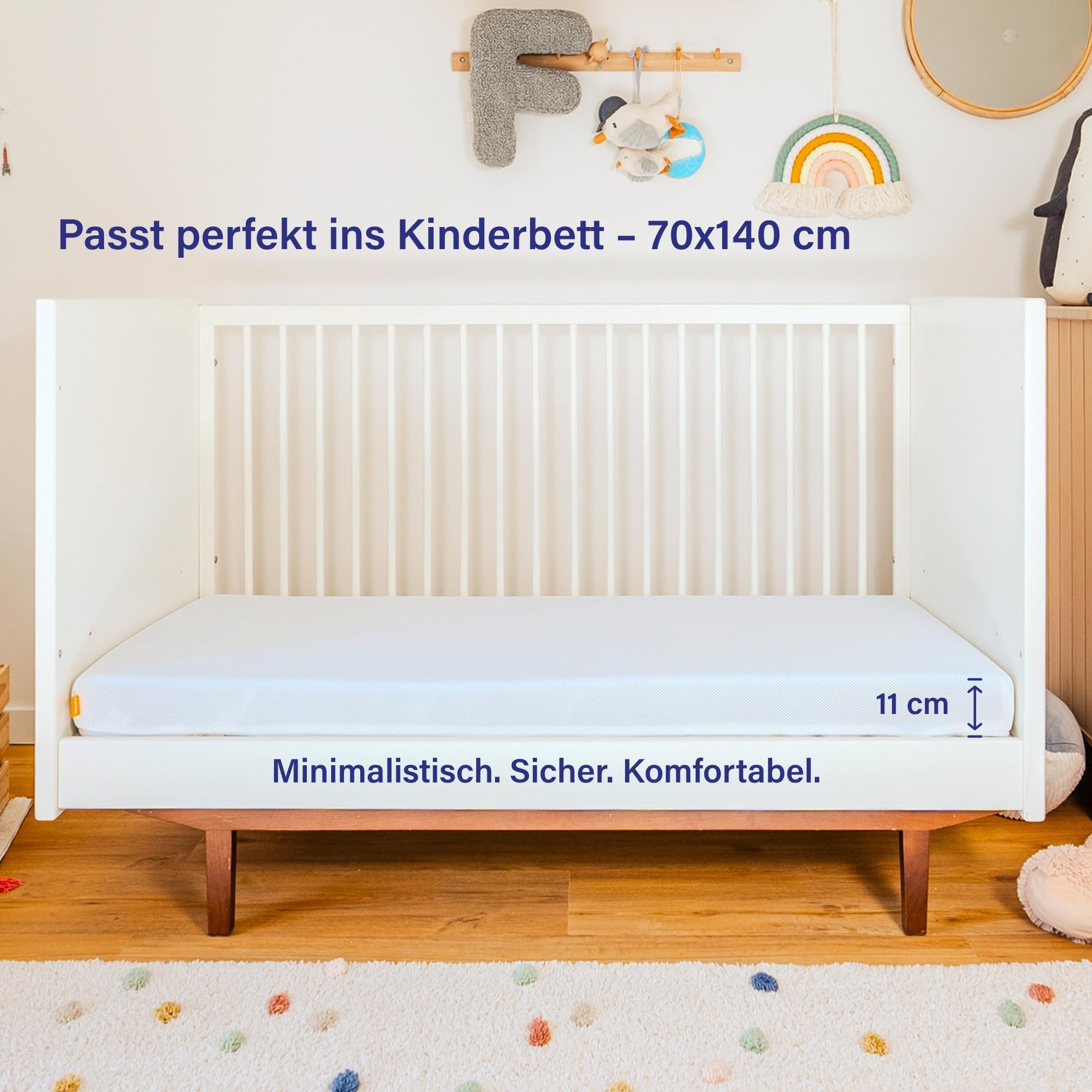 Emma Classic Kindermatratze 70x140 cm – Testsieger – Beste Matratze im Test (Stiftung Warentest) – Atmungsaktiv, Oeko-TEX® Zertifiziert, Waschbar – Für Babybett & Kinderbett
