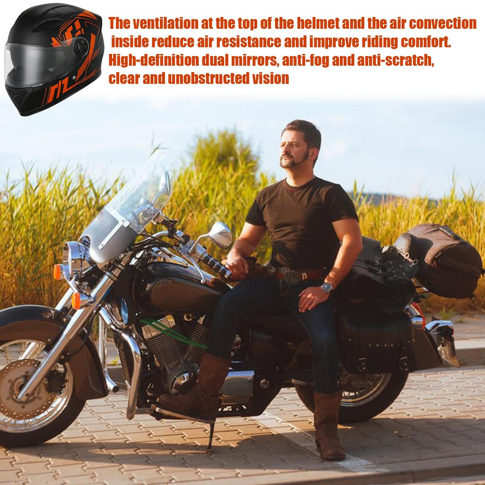 Générique Casques Moto – Intégral Coupe-Vent Avec Écharpe Hiver | Casque PP Protecteur Brillant Mat Avec Visière Solaire Pour Trottinettes Électriques Motos Trajets Touring Et Conduite Plein Air