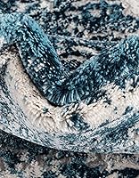 Vista 7 de Unique Loom Finsbury Collection - Alfombra de área Elizabeth (2 pies 7 pulgadas x 12 pies, color azul/marfil)