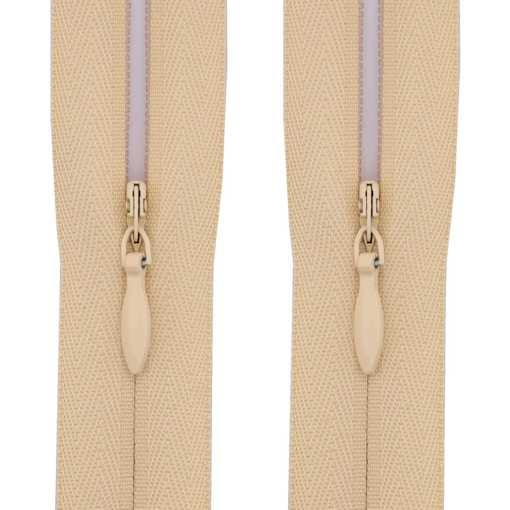 #3 Invisible Zips, 2 Pack, 22 Inch, Light Warm Cream Beige