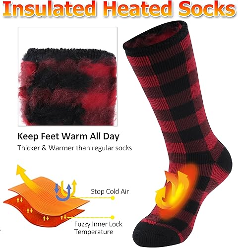 Miniatura 5 de Calcetines térmicos cálidos, para hombre y mujer, para invierno, extra gruesos, aislados, mullidos, calentados, pesados, calcetines para botas para