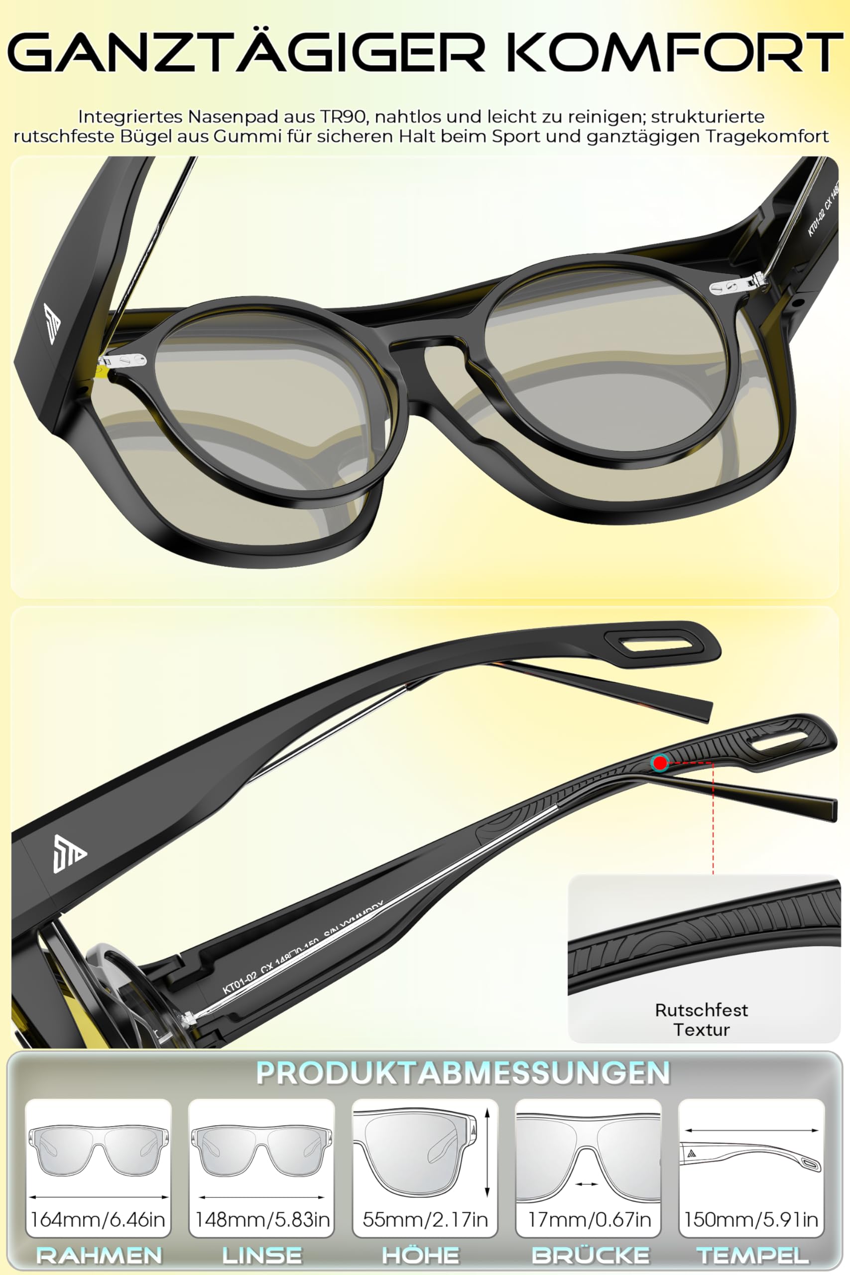 SIPLION Occhiali da sole polarizzati da uomo donna: protezione UV400, occhiali da sole con clip per occhiali da guida