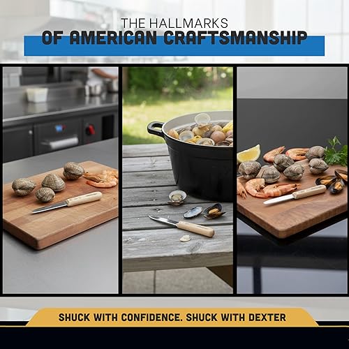 Miniatura 5 de Dexter-Russell - Cuchillo para chupar almejas de 3 pulgadas  S17  Hoja de acero al carbono con mango de madera de haya remachada  Fabricado en