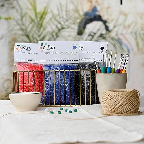 Miniatura 3 de lelulim 1000 cuentas de poni verde opaco de 3 pulgadas  0.354 in de diámetro. (verde)