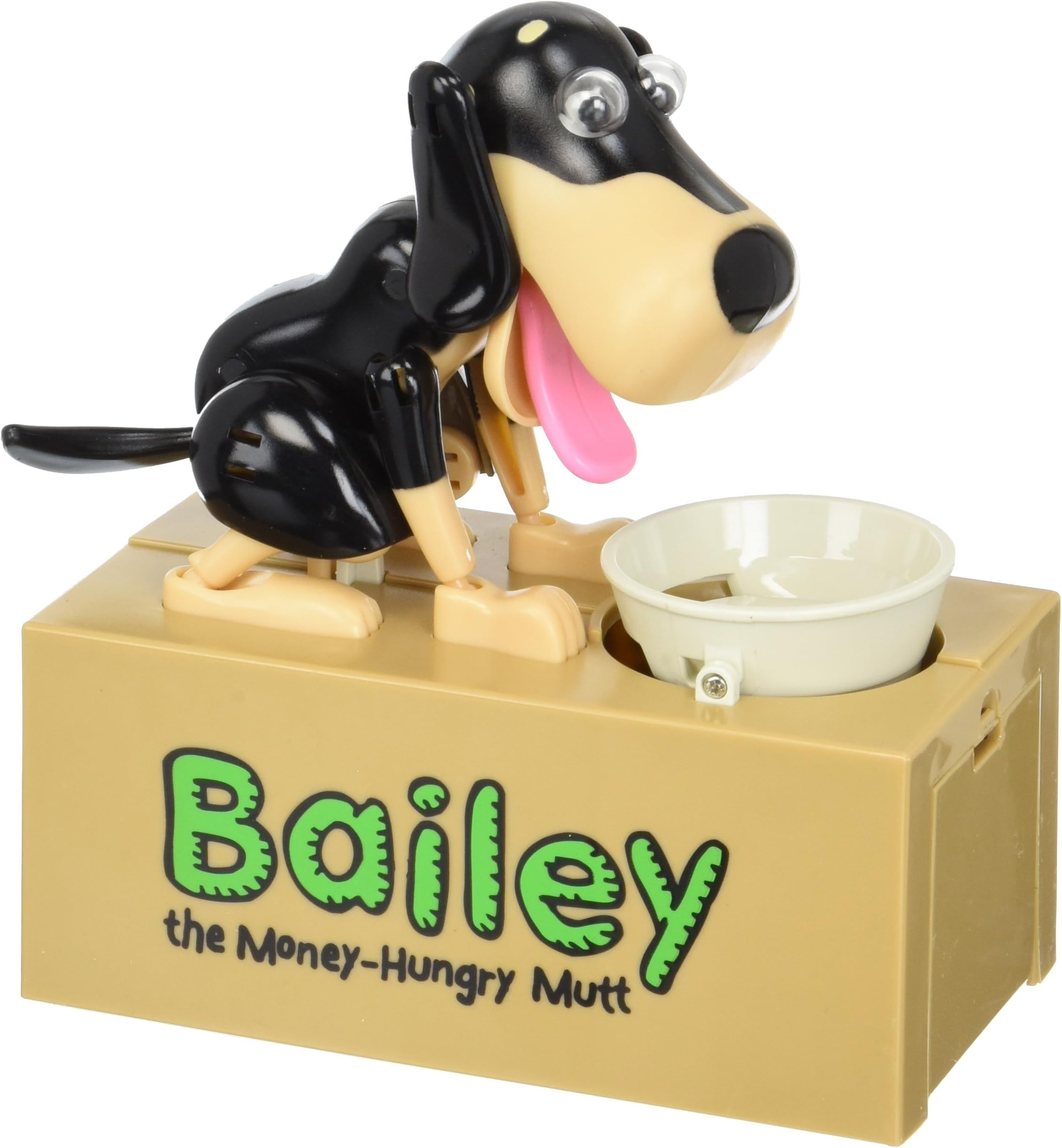 Dog Mechanical Piggy Bank- Watch Him Eat Your Coins! (Sand)