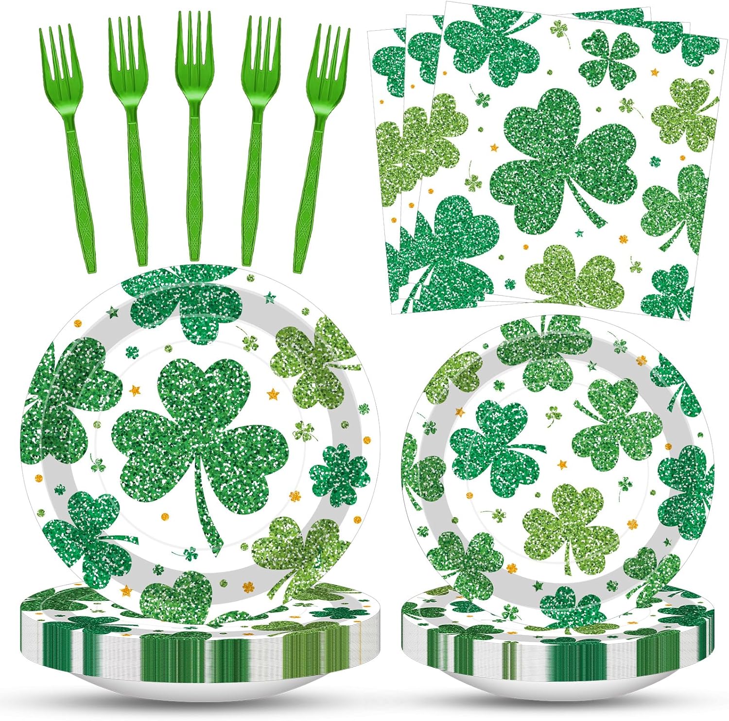 100 Pcs Easter Egg Tableware Party Supplies Set, Serves 25 – Disposable Colorful Eggs Paper Plates, Napkins, and Forks for Spring Celebration, Easter Day Egg Hunt, or Holiday Brunch Decorations