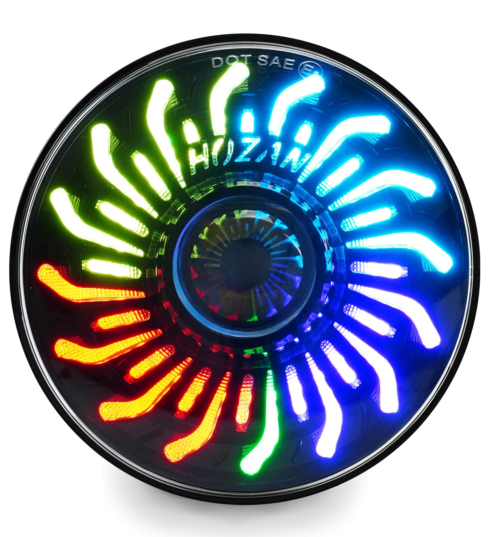 hima♪ HENGTUAOTO 5.75 inch Motorcycle Headlight RGB Chrysanthemum Petal
